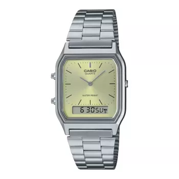 CASIO AQ-230A-9A Unisex Zegarek Analogowo-Cyfrowy, 38,8mm Złoty Stal Nierdzewna