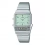 CASIO AQ-800E-3AEF Zegarek Unisex Digitalno-Analogowy 32mm Zielona Tarcza Srebrna Stal Nierdzewna