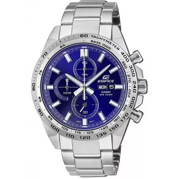 CASIO Edifice EFR-574D-2AVUEF Męski Zegarek Analogowy Kwarcowy, 42,3 mm, Niebieska Tarcza, Bransoleta ze Stali Nierdzewnej