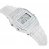 Casio F-91WS-7DF zegarek cyfrowy – przezroczysta biała koperta z żywicy, unisex, kwarcowy, podświetlenie LED, wodoszczelność 3 ATM