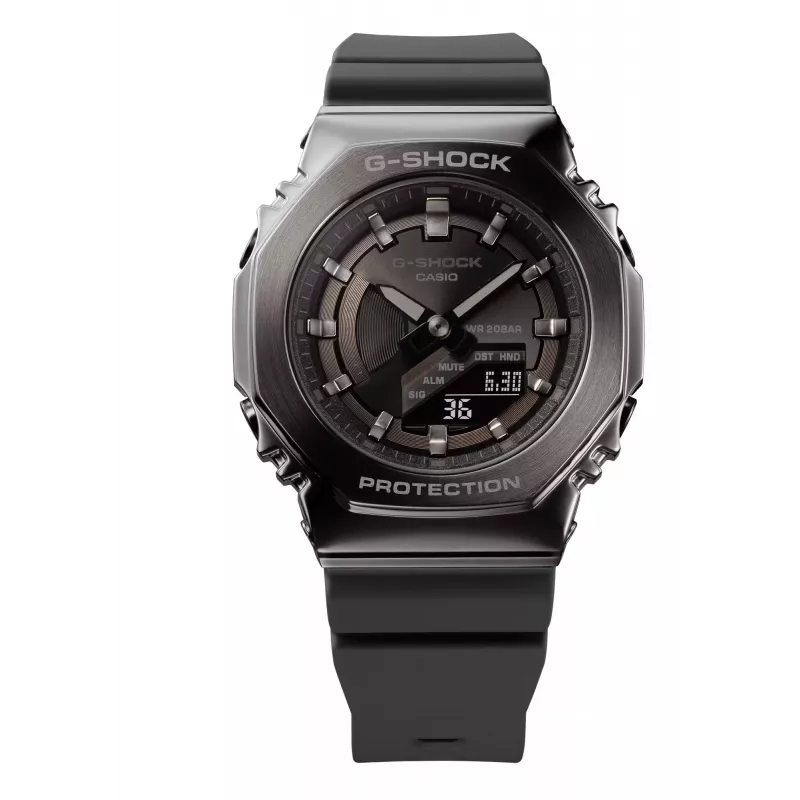 CASIO G-SHOCK GMS2100B8AER Zegarek damski analogowo-cyfrowy, 40,4 mm, szary pasek żywiczny