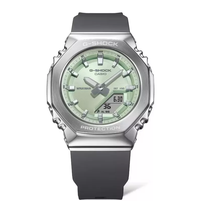 Zegarek CASIO G-SHOCK Damski GM-S2110-3AER Analogowo-Cyfrowy 42,9mm Zielony Żywica/Stal Nierdzewna