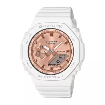 CASIO GMA-S2100MD-7AE Zegarek damski analogowo-cyfrowy kwarcowy, 46,2 mm, biały pasek żywiczny