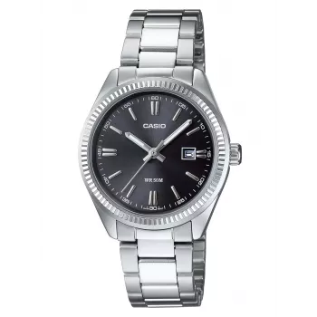 CASIO LTP1302PD-1A Damski Zegarek Analogowy Kwarcowy 34,2mm Stal Nierdzewna Czarna Tarcza