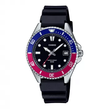 CASIO MDV-10-1A2VEF Męski Zegarek Analogowy Kwarcowy 38,5 mm Czarna Żywica