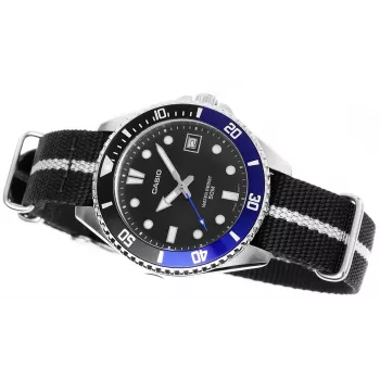 Casio MDV-10C-1A2VEF Męski Zegarek Nurek Czarny Stal Nierdzewna Żywica