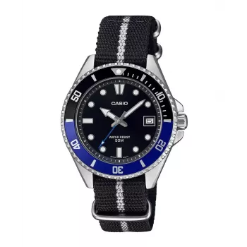 Casio MDV-10C-1A2VEF Męski Zegarek Nurek Czarny Stal Nierdzewna Żywica