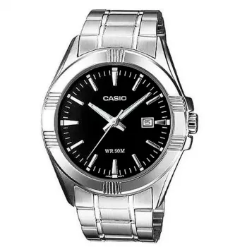 Zegarek męski CASIO MTP-1308D-1A Analogowy Bransoleta ze stali nierdzewnej 43,8mm Czarna tarcza