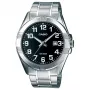 CASIO MTP-1308D-1B Męski Zegarek Analogowy Kwarcowy Stal Nierdzewna 43.5 mm Czarna Tarcza Datownik