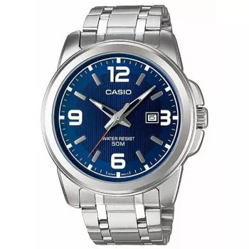 Zegarek męski Casio MTP-1314D-2AVEF, analogowy kwarcowy, niebieska tarcza, bransoleta ze stali nierdzewnej, wodoszczelność 50 m