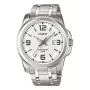 CASIO MTP-1314D-7A Męski Zegarek Analogowy Kwarcowy Stal Nierdzewna Srebrna Tarcza 44,9 mm