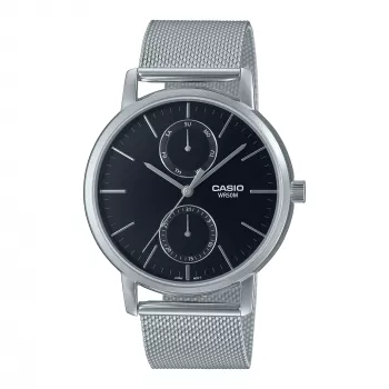 CASIO MTP-B310M-1AVEF Uniseksowy Zegarek Analogowy Kwarcowy, Stalowa Bransoleta Mesh, Wodoodporność 50m