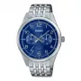 CASIO MTP-E340D-2AVDF Męski Zegarek Analogowy Kwarcowy 42mm Stal Nierdzewna Niebieska Tarcza Data