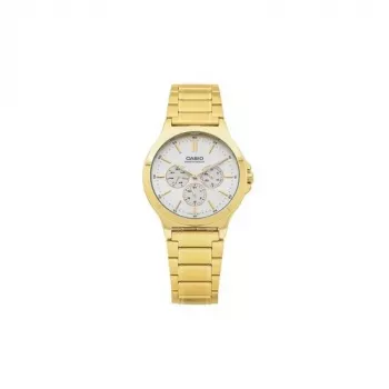 CASIO MTP-V300G-9AUDF Męski Zegarek Analogowy Kwarcowy, Stal Szlachetna Powlekana Złotem, 41,5 mm