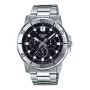 CASIO MTP-VD300D-1E Męski Zegarek Analogowy Kwarcowy ze Stalową Kopertą i Bransoletą 45mm Czarna Tarcza