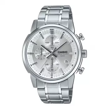 CASIO MTPE510D7AVDF Męski Zegarek Analogowy Kwarcowy 42mm Stal Nierdzewna Srebrna Tarcza