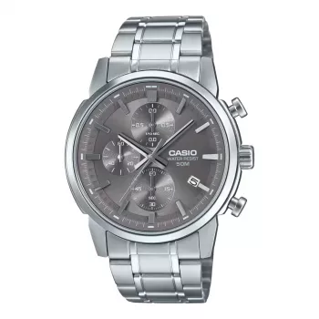 CASIO MTPE510D8AVDF Zegarek męski analogowy kwarcowy 42mm Stal nierdzewna Szara tarcza