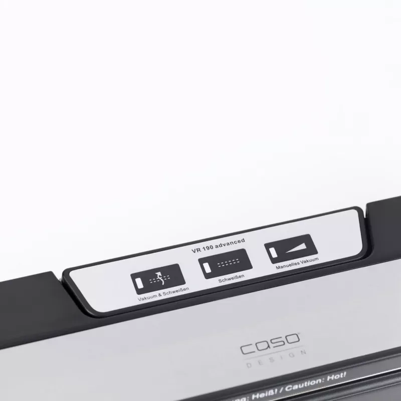 CASO VR 190 Advanced Zgrzewarka próżniowa do worków – 100 W, Kontrola temperatury, Podwójny szew, Czarny
