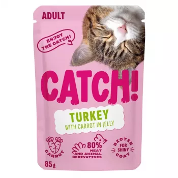 CATCH Indyk i marchewka w galarecie mokra karma dla kota, saszetka 85g