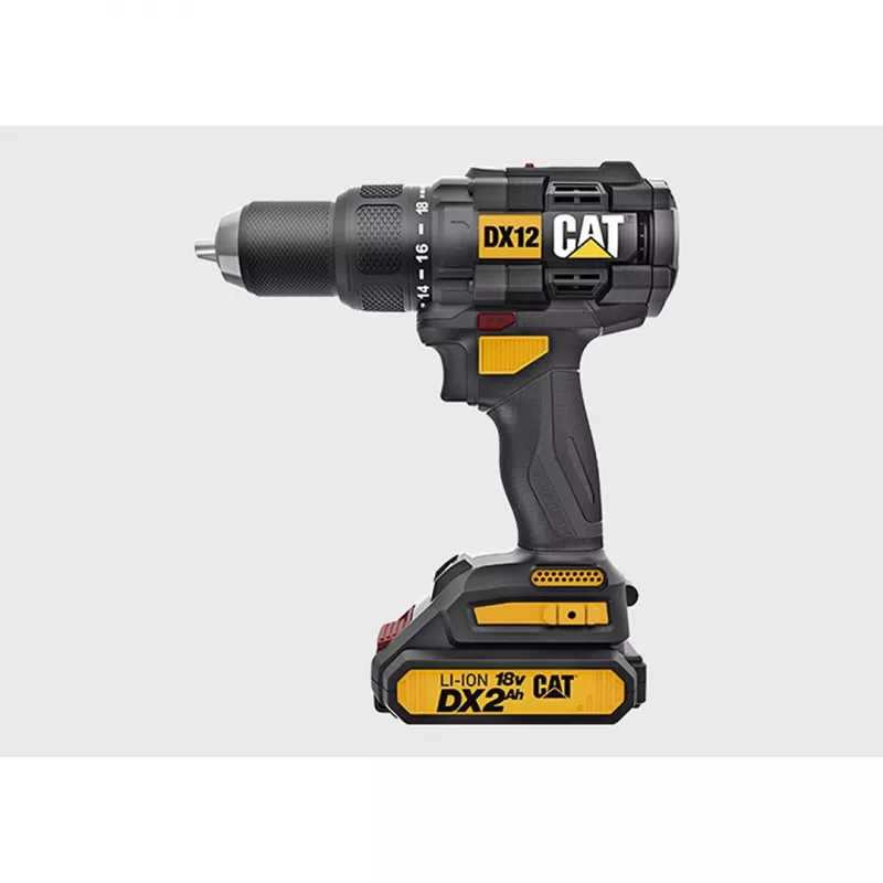 CATERPILLAR DX12 18V Bezszczotkowa Wiertarko-Wkrętarka Akumulatorowa Zestaw 2x2,0Ah Li-ion