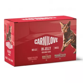 CAV CARNILOVE Cat Pouch Jelly Multipack 12x85g mokra karma dla kota, bezzbożowa, dla dorosłych, mieszane smaki
