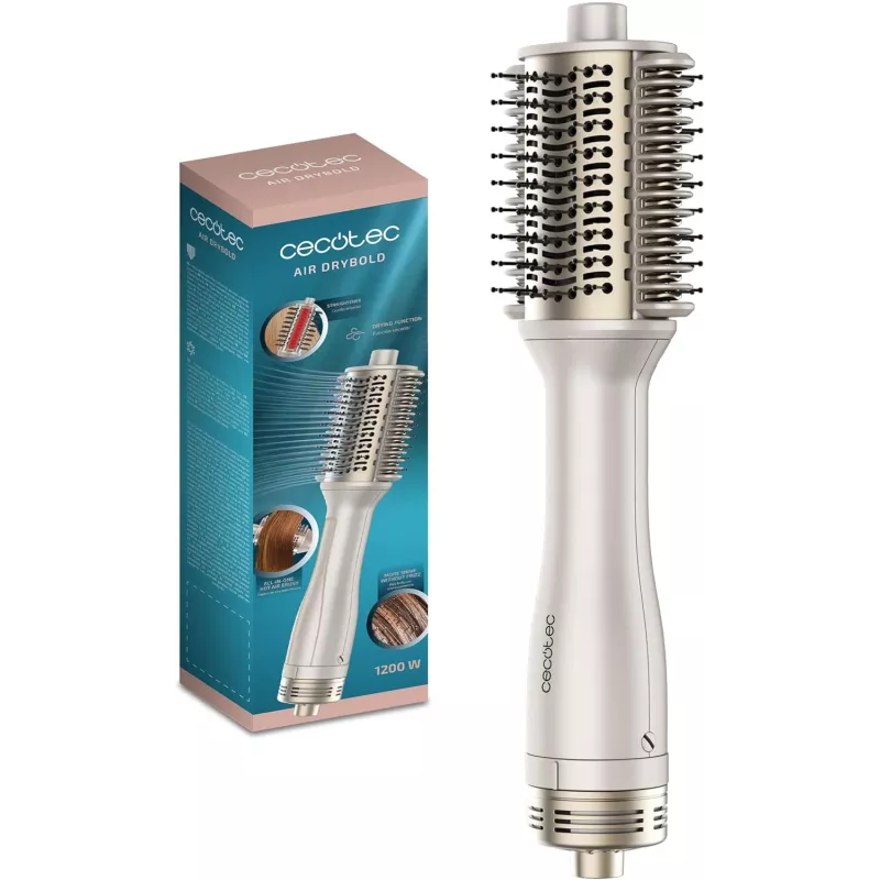 Cecotec Air Brush z płytkami grzewczymi Air DryBold Ceramiczny system grzewczy Jonowe kondycjonowanie 1200 W Złoty/Biały