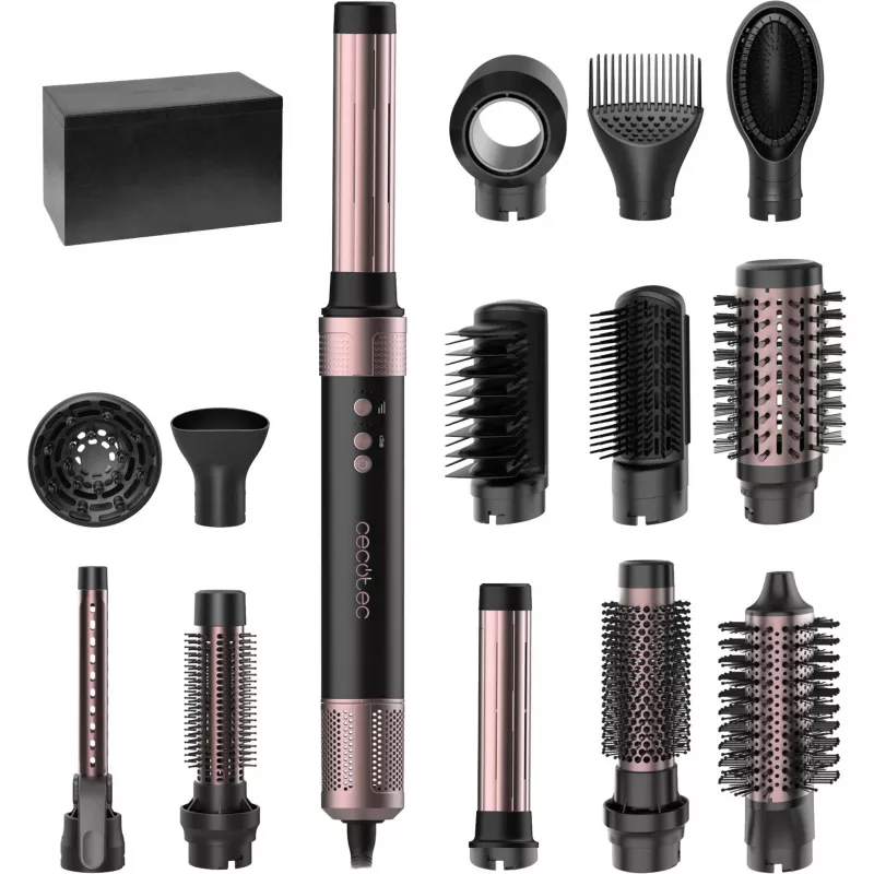 Cecotec Bamba CeramicCare 14-in-1 AirGlam Hot Air Multi-Styler Black