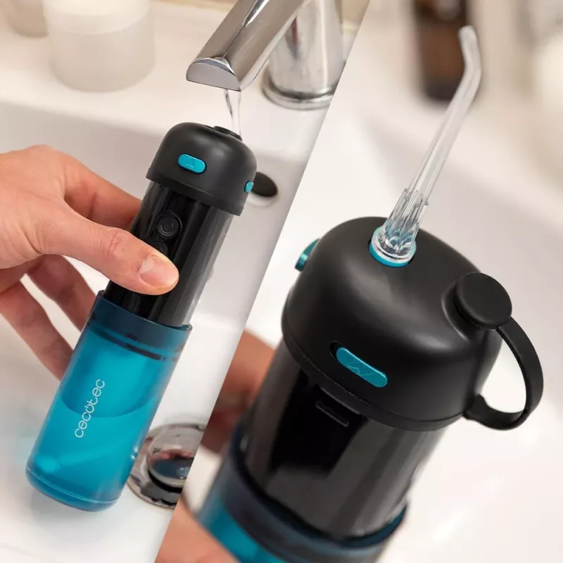Cecotec Oral Irrigator ToothCare Jet Splash 150 ml Czarny/Niebieski 2 Końcówki