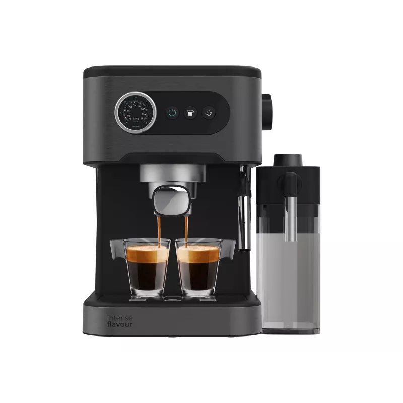 Ekspres do kawy Cecotec Power Espresso 20 Pro Latte, ciśnienie pompy 20 bar, wbudowany spieniacz do mleka, półautomatyczny, czarny, 1350 W