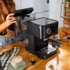 Ekspres do kawy Cecotec Power Espresso 20 Pro Latte, ciśnienie pompy 20 bar, wbudowany spieniacz do mleka, półautomatyczny, czarny, 1350 W