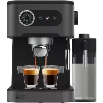 Ekspres do kawy Cecotec Power Espresso 20 Pro Latte, ciśnienie pompy 20 bar, wbudowany spieniacz do mleka, półautomatyczny, czarny, 1350 W