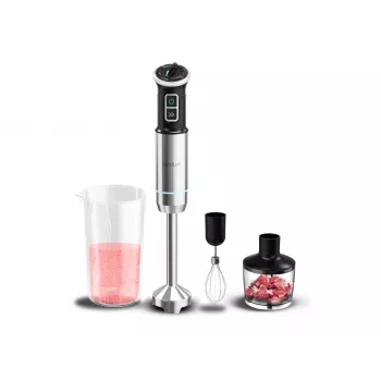 Cecotec Power Neutron 1100MAX Cream&Crush Blender Ręczny 1100W Regulowana Prędkość Turbo Siekacz Czarny/Srebrny