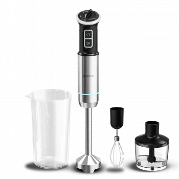 Cecotec Power Neutron 1100MAX Cream&Crush Blender Ręczny 1100W Regulowana Prędkość Turbo Siekacz Czarny/Srebrny