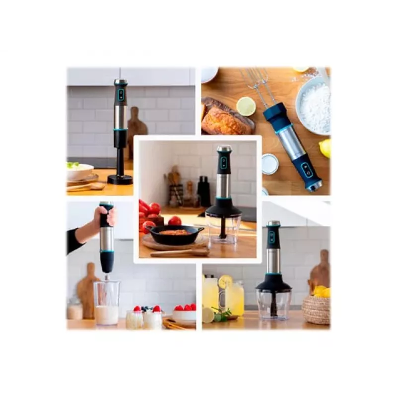 Cecotec Power TitanBlack 1200 XL PerfectCream&Crush Blender ręczny, 1200 W, stal nierdzewna/czarny