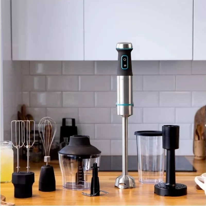 Cecotec Power TitanBlack 1200 XL PerfectCream&Crush Blender ręczny, 1200 W, stal nierdzewna/czarny