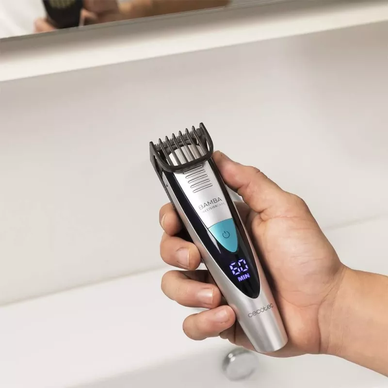 Cecotec PrecisionCare Pro 5-in-1 Bezprzewodowa Maszynka do Strzyżenia na Mokro i Sucho, 13 Stopni Długości, Czarno-Srebrna
