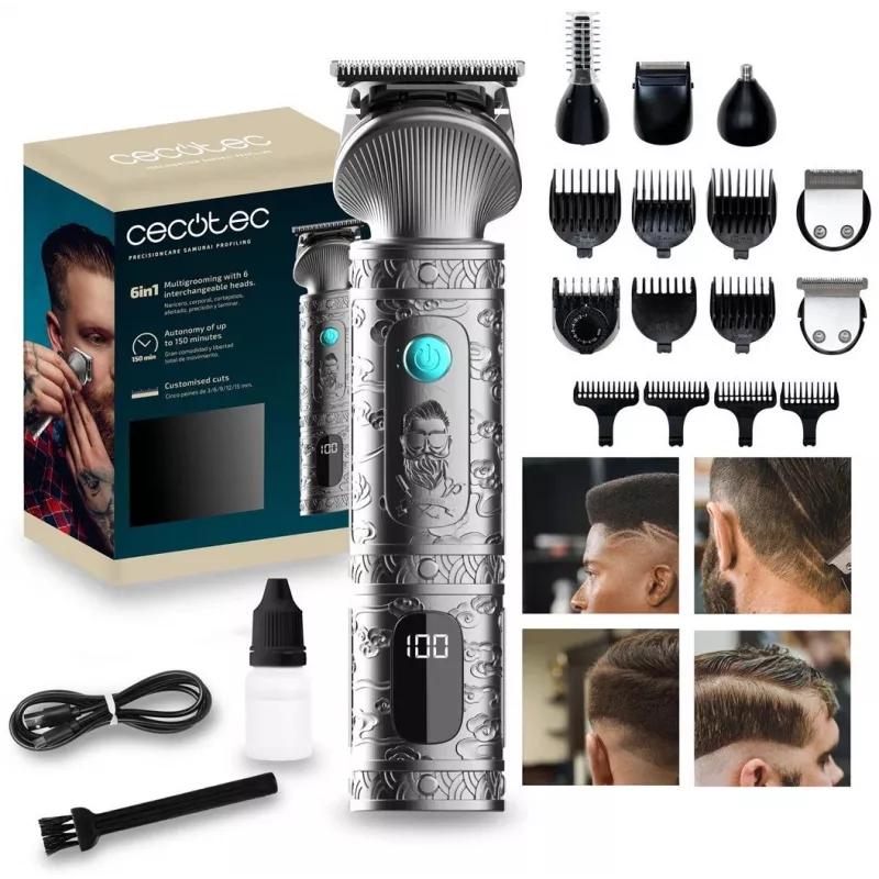Cecotec PrecisionCare Samurai Profiling Trymer do włosów i brody, czarny