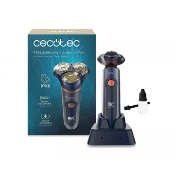 Golarka Cecotec PrecisionCare Aluminium Pro, Czas pracy 80 min, Mokre i Suche, Niebieski