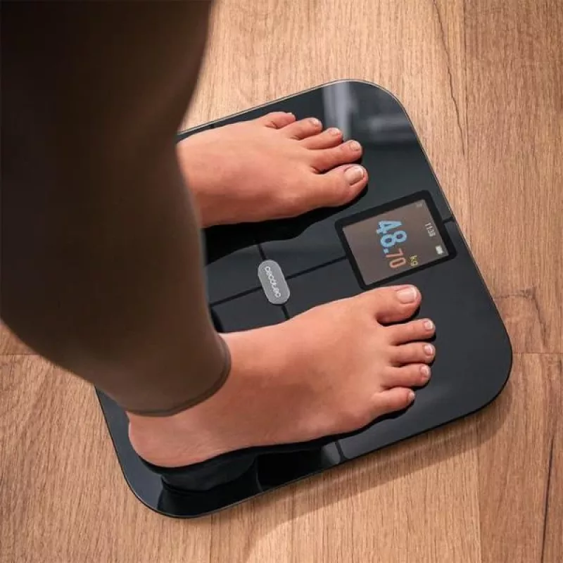 Cecotec Surface Precision HealthySmart Waga łazienkowa z analizą BMI i składu ciała, udźwig 180 kg, Bluetooth, czarna