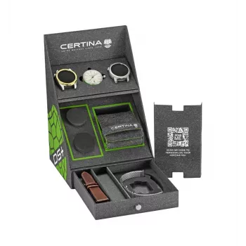 CERTINA DS Action Diver Męski Zegarek Automatyczny 43mm Srebrna Tarcza Szary Pasek NATO C041407190310