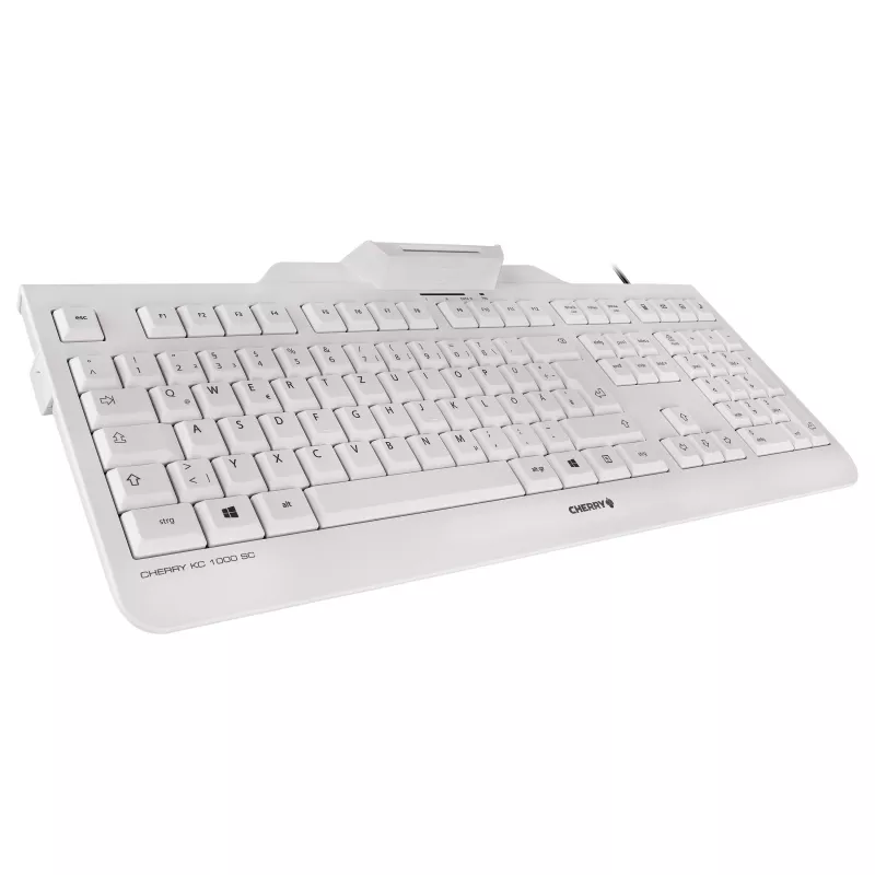 CHERRY KC 1000 SC Przewodowa klawiatura USB z czytnikiem kart inteligentnych – układ US/International, czarna