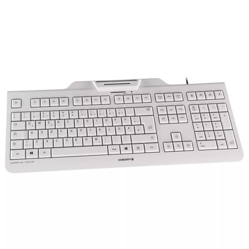 CHERRY KC 1000 SC Przewodowa klawiatura USB z czytnikiem kart inteligentnych – układ US/International, czarna