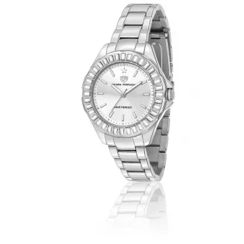 CHIARA FERRAGNI Zegarek damski Iconic Quartz 36 mm Stal nierdzewna Bransoleta mesh Milanese Srebrny Różowy R1953101504