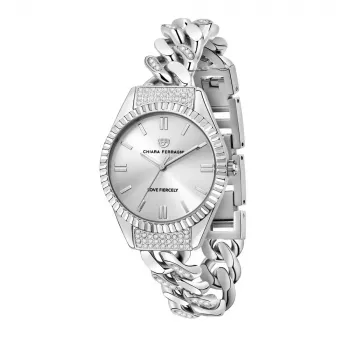 Chiara Ferragni Zegarek Damski R1953104502 Kwarcowy Analogowy 34 mm Srebrny Stal Nierdzewna Bransoleta Mesh Mediolański