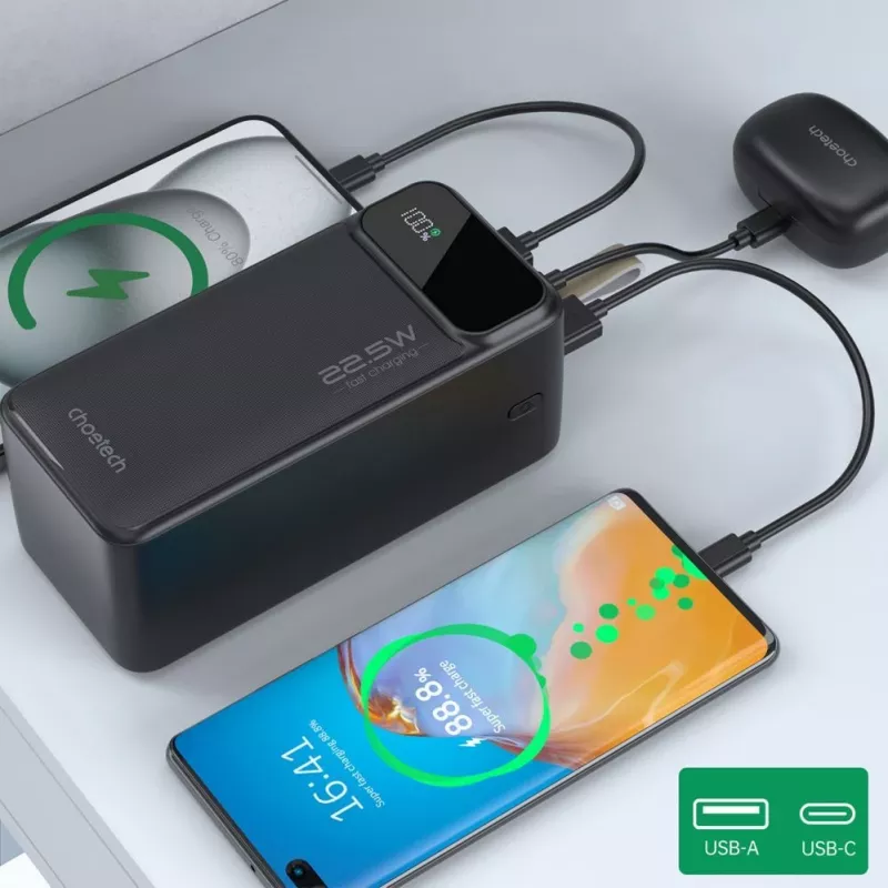 CHOETECH B732 Power Bank 50000 mAh 22.5W PD & QC - Czarny