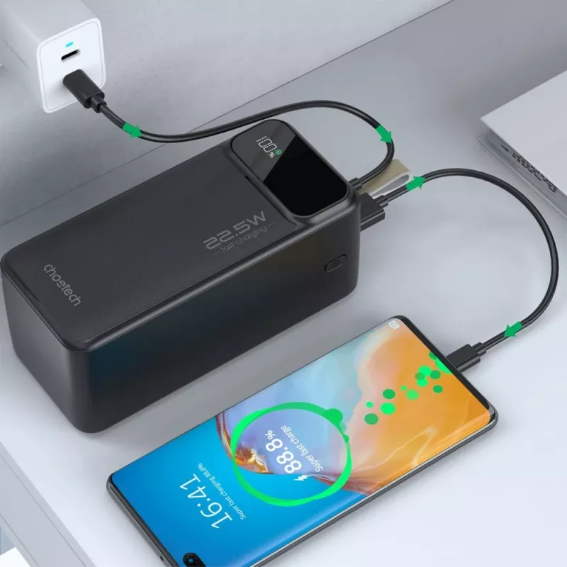CHOETECH B732 Power Bank 50000 mAh 22.5W PD & QC - Czarny