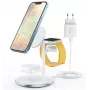 Stacja ładująca CHOETECH T585-F 3 w 1 do iPhone, AirPods Pro, Apple Watch z zasilaczem, biała