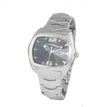 CHRONOTECH CT2188L-02M Męski Zegarek Analogowy Kwarcowy 41mm Stal Nierdzewna Czarna Tarcza Srebrna Bransoleta