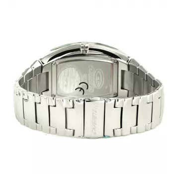 CHRONOTECH CT7065M-02M Męski Zegarek Analogowy Kwarcowy 36mm Stal Nierdzewna Czarna Tarcza Srebrna Bransoleta