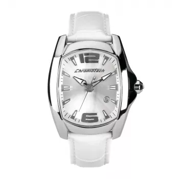 CHRONOTECH CT7107M06 Męski Zegarek Analogowy Kwarcowy 40mm Czarna Tarcza Skórzany Pasek